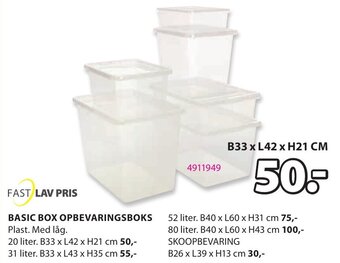 JYSK Basic Box Opbevaringsboks tilbud