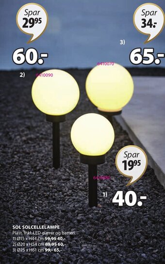 JYSK Sol Solcellelampe tilbud