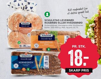 MENY Schulstad Levebrød Rugbrød eller Hvedebrød tilbud