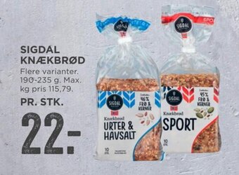 MENY Sigdal Knækbrød tilbud