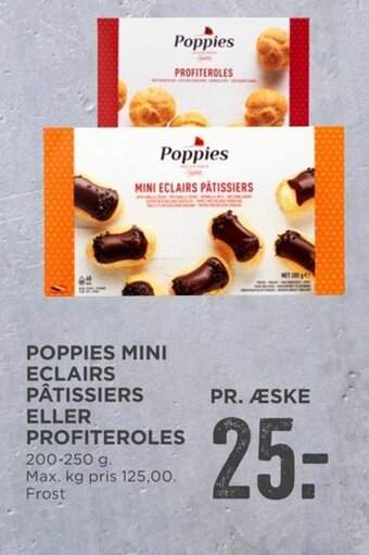 MENY Poppies Mini Eclairs Pâtissiers eller Profiteroles tilbud
