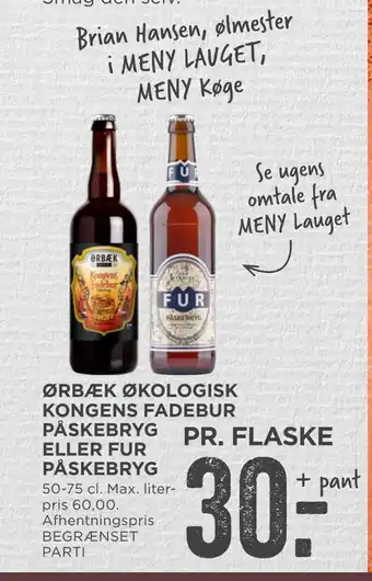 MENY Ørbæk økologisk kongens fadebur påskebryg eller fur påskebryg tilbud