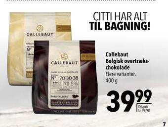 Callebaut belgisk overtrækschokolade
