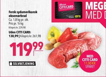 Citti Fersk sydamerikansk oksemørbrad tilbud