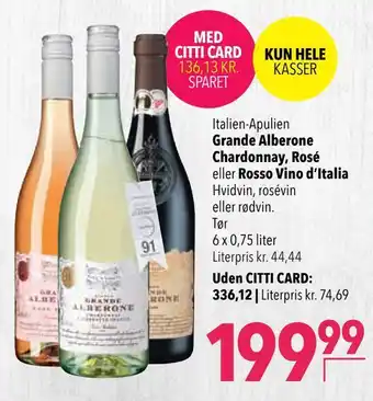 Citti Grande alberone chardonnay, rosé rosso vino d'italia tilbud