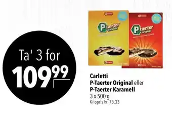 Citti Carletti p-taerter original eller p-taerter karamell tilbud