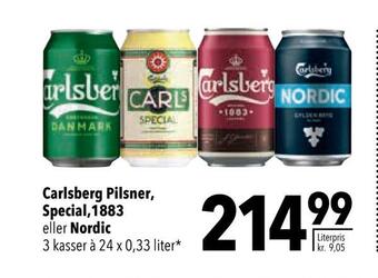 Citti Carlsberg pilsner, special,1883 eller nordic tilbud