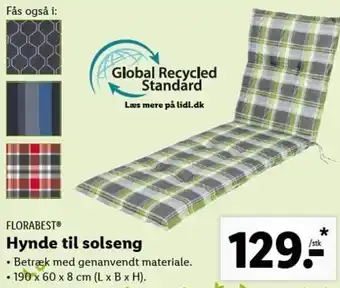 Lidl Hynde Til Solseng 190x60x8 cm (L x B x H) tilbud