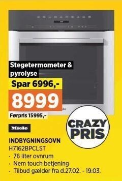 Power Miele indbygningsovn tilbud