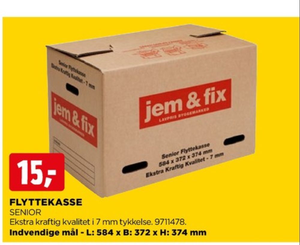 Jem & fix flyttekasser tilbud hos jem & fix