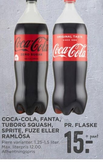 MENY Coca-Cola , Fanta, Tuborg Squash, Sprite, Fuze eller Ramlösa tilbud