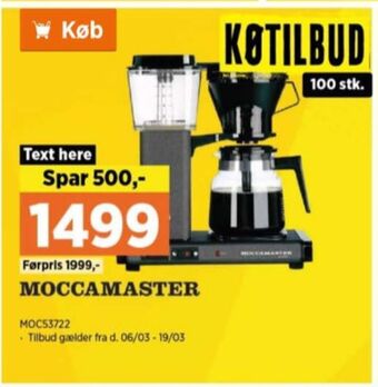 Power Moccamaster kaffemaskine tilbud