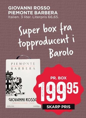 MENY Giovanni Rosso Piemonte Barbera tilbud