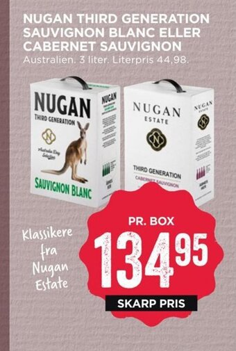 MENY Nugan Third Generation Sauvignon Blanc eller Cabernet Sauvignon tilbud