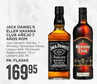 MENY Jack Daniel's eller Havana Club Añejo 7 Años Rom tilbud