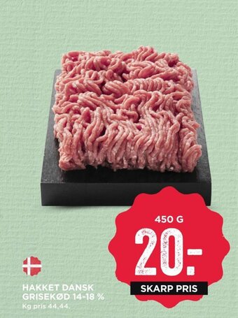 MENY Hakket Dansk Grisekød 14-18% tilbud