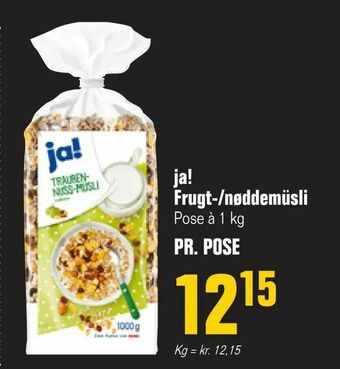 Otto Duborg ja! Frugt-/nøddemüsli tilbud