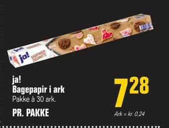 Otto Duborg ja! Bagepapir i ark tilbud