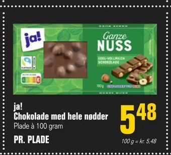 Otto Duborg ja! Chokolade med hele nødder tilbud