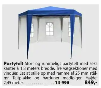 Biltema Partytelt tilbud