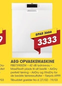 Punkt1 Aeg opvaskemaskine tilbud