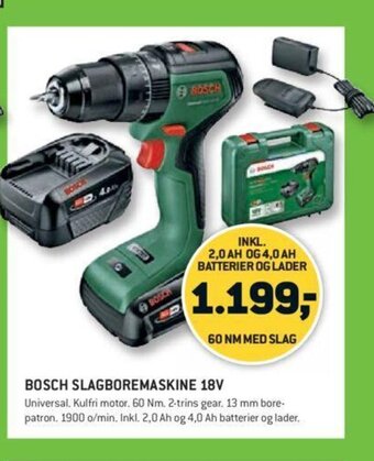 XL-BYG Bosch Slagboremaskine 18V tilbud