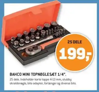XL-BYG Bahco Mini Topnøglesæt 1/4" tilbud