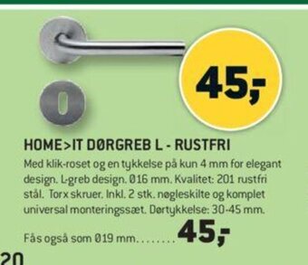 XL-BYG Home>It Dørgreb L- Rustfri tilbud