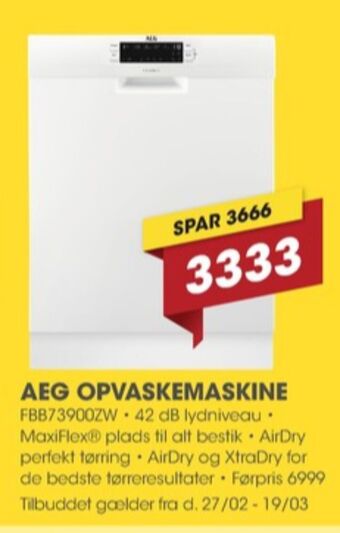 Punkt1 Aeg opvaskemaskine tilbud