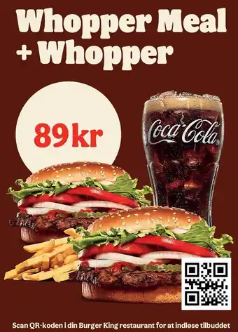 Burger King Whopper meal + whopper tilbud