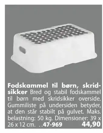 Fodskammel til børn, skridsikker