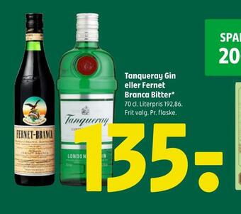 Coop 365 Tanqueray gin eller fernet branca bitter tilbud