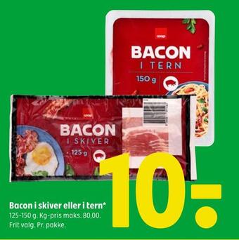 Coop 365 Bacon i skiver eller i tern tilbud