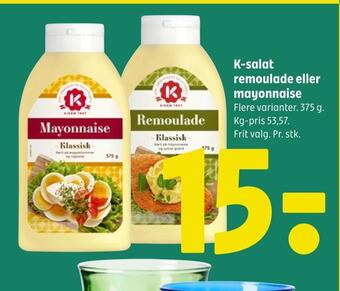 Coop 365 K-salat remoulade eller mayonnaise tilbud