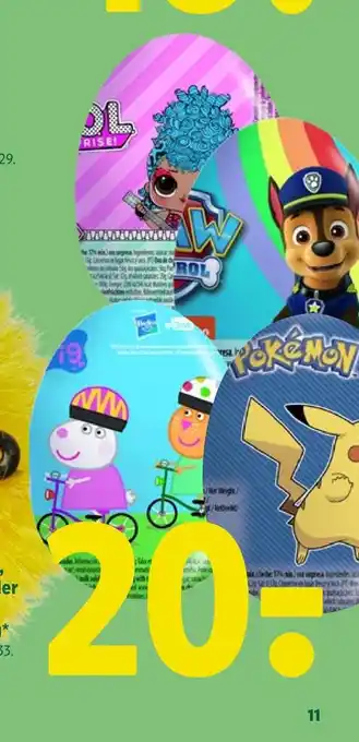 Coop 365 Gurli gris, lol, paw patrol eller pokemon chokolade æg tilbud