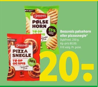 Beauvais pølsehorn eller pizzasnegle