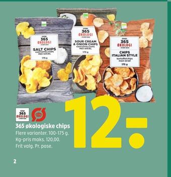 Coop 365 365 økologiske chips tilbud