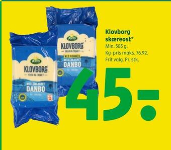Coop 365 Klovborg skæreost tilbud