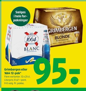 Coop 365 Grimbergen eller 1664 12-pak tilbud
