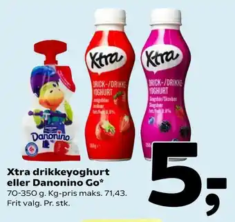 Coop 365 Xtra drikkeyoghurt eller Danonino Go tilbud