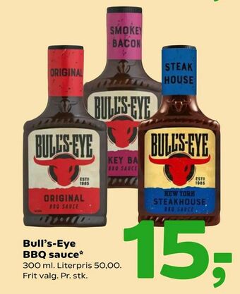 Coop 365 Bull's-Eye BBQ sauce tilbud
