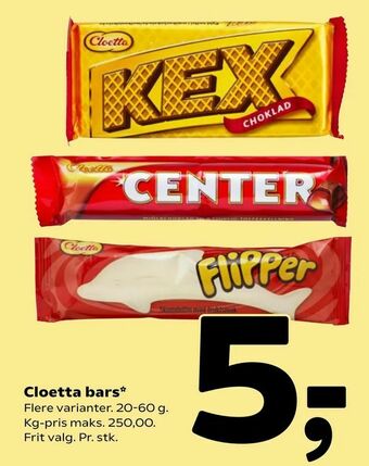 Coop 365 Cloetta bars tilbud