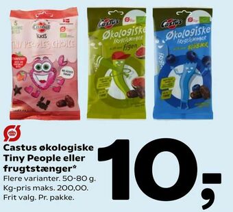 Coop 365 Castus økologiske Tiny People eller frugtstænger tilbud