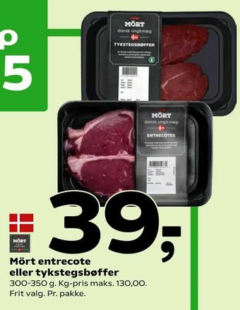 Mört entrecote eller tykstegsbøffer