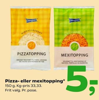 Coop 365 Pizza- eller mexitopping tilbud