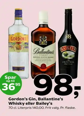 Gordon's Gin, Ballantine's Whisky eller Bailey's