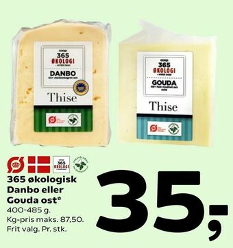 Coop 365 365 økologisk Danbo eller Gouda ost tilbud