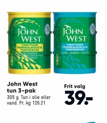 Bilka John West Tun 3-pak tilbud