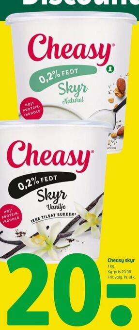 Coop 365 Cheasy skyr vanilje 0,2% tilbud