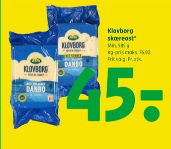 Coop 365 Klovborg skæreost danbo mellemlagret tilbud